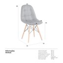 Ver imagem 5 de Kit 16 Cadeiras Estofadas Eames Eiffel Botonê - Base de Madeira Clara - Cinza