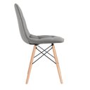 Ver imagem 2 de Kit 16 Cadeiras Estofadas Eames Eiffel Botonê - Base de Madeira Clara - Cinza