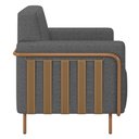 Ver imagem 5 de Poltrona Decorativa para Sala de Estar 79cm Pés Aço Delarma M22 Linho Cinza Escuro - Mpozenato
