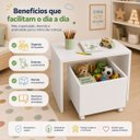 Ver imagem 4 de Mesa Infantil com Baú Organizador Branco com Rodizios Quarto