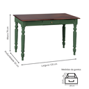 Ver imagem 4 de Aparador / Escrivaninha Giza Verde Kalle Laca com Castanho Envelhecido