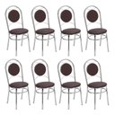 Ver imagem 3 de Conjunto 8 Cadeiras para Cozinha Cromado/Marrom