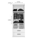 Ver imagem 4 de Dormitório Chiara Guarda Roupa, Aéreo 2 Portas e Bicama Off White/carvalho com Colchões Supreme