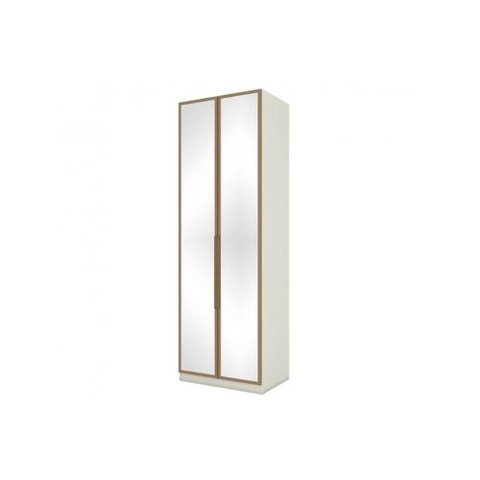 Módulo de Quarto Casal Guarda Roupa C- 2 Portas C- Espelho Mc09 Seletto Areia-jequitibá - Henn