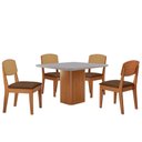 Ver imagem 2 de Mesa de Jantar Eloise 90cm Tampo Mdf 4 Cadeiras Moderna Veludo Marrom/nat/off/serig. Off