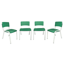 Ver imagem 1 de Kit 4 Cadeiras Iso Infantil Verde Musgo Brinquedoteca Escola Igreja Creche Empilhavel