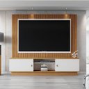 Ver imagem 1 de Estante para TV e Home Theater Ripado para TV até 70 Polegadas MDF 201,2CMX185CM Frisado Santos