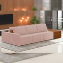 Ver imagem 2 de Sofá Ilha Modular para Sala 312cm com Puff Dublin K01 Veludo Rosê Sintético Caramelo - Lyam Decor