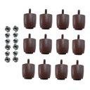 Ver imagem 1 de 12 Pés Jr Marrom C/ Porcas Madeira Maciça P/ Cama Box ou Baú