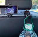 Ver imagem 4 de Suporte Veicular para Celular com Gancho para Encosto de Cabeça, Preto