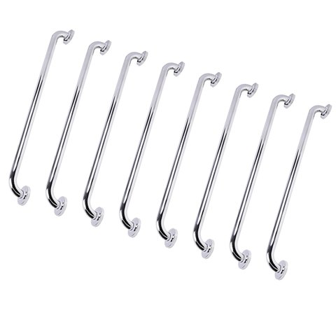 Barra de Apoio 70cm Inox Kit 8 Unidades Gestante Idoso Criança Banheiro Box Suporte Segurança Defici