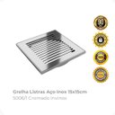 Ver imagem 2 de Grelha Listras Aço Inox 15x15cm 5006/1 Cromado Invinox