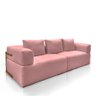Sofá Bipartido com Almofadas Soltas 240cm Nuuk Linho Rosê G63 - Gran Belo - 5
