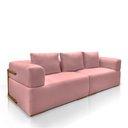 Ver imagem 5 de Sofá Bipartido com Almofadas Soltas 240cm Nuuk Linho Rosê G63 - Gran Belo