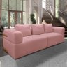 Sofá Bipartido com Almofadas Soltas 240cm Nuuk Linho Rosê G63 - Gran Belo - 2