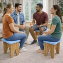 Ver imagem 7 de Banquinho Madeira Mdf Infantil Banqueta Baixo Azul Moderno Banco Compacto Resistente Decoracao