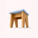 Ver imagem 2 de Banquinho Madeira Mdf Infantil Banqueta Baixo Azul Moderno Banco Compacto Resistente Decoracao