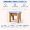 Ver imagem 4 de Banquinho Madeira Mdf Infantil Banqueta Baixo Azul Moderno Banco Compacto Resistente Decoracao