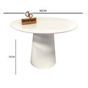 Ver imagem 2 de Mesa Jantar Cone Laqueado Tampo Redondo Laca com Vidro 80cm Branco