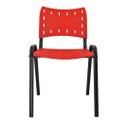 Ver imagem 7 de Jogo Mesa Moema Preta com 4 Cadeiras Iso Vermelha Lanchonete Sorveteria