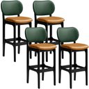 Ver imagem 1 de Kit 4 Banquetas Alta Bar Cozinha Jantar Betta L02 Preto Couríssimo Whisky Facto Verde - Lyam Decor