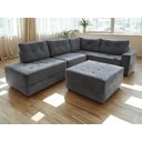 Ver imagem 1 de Sofa de Canto Elantra Grande e Puff Bom Descanso Veludinho Cinza