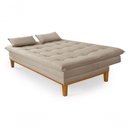 Ver imagem 3 de Sofá Cama Reclinável Casal 1,84m Island Suede Bege Premium