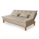 Ver imagem 2 de Sofá Cama Reclinável Casal 1,84m Island Suede Bege Premium