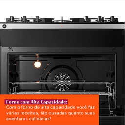 Fogão Brastemp 5 Bocas Preto com Mesa de Vidro, Função Air Fryer e Turbo Chama - Bfs5lae 220v - 13