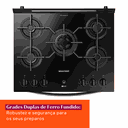 Ver imagem 5 de Fogão Brastemp 5 Bocas Preto com Mesa de Vidro, Função Air Fryer e Turbo Chama - Bfs5lae 220v
