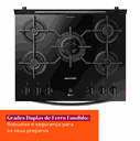 Ver imagem 5 de Fogão Brastemp 5 Bocas Preto com Mesa de Vidro, Função Air Fryer e Turbo Chama - Bfs5lae 220v