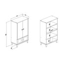 Ver imagem 3 de Cristaleira Trama Mel Off White em Mdp com 2 Portas de Vidro Mb 1005 Movelbento