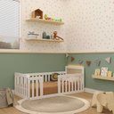 Ver imagem 1 de Mini Cama Montessoriana com LED Giulia Rattan Casatema MadeiraOriginals Branco