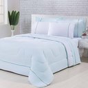 Ver imagem 1 de Kit Edredom 100% Algodão Percal 150 Fios Dupla King + Jogo de Cama Gran Moratta 7 Peças Branco-