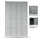 Ver imagem 2 de Armário Roupeiro De Aço Vestiário Academia 16 Portas Locker Cinza