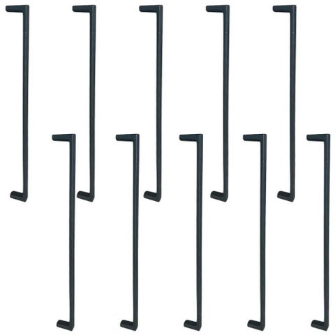 Kit 10 Puxadores Retos Alças para Móveis 256mm Preto Fosco Armários Guarda-roupas Oeiras Torralba