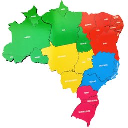 Quebra Cabeça Educativo Mapa Brasil Regiões Estados Capitais - 3