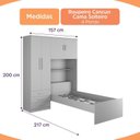 Ver imagem 6 de Guarda-Roupa Solteiro com Cama Integrada 4 Portas 3 Gavetas Cancun Yescasa Amadeirado/Offwhite