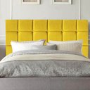 Ver imagem 3 de Cabeceira Estofada Cama Box Solteiro 90cm Espanha Suede Amarelo- Mabe Magazine