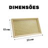 Bandeja Decorativa Retangular com Palha Indiana e Vidro Cor Bege 23x13 Cm - 3