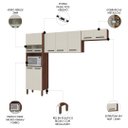 Ver imagem 3 de Armário de Cozinha Compacta 251cm Louis K02 Nogueira/off - Mpozenato