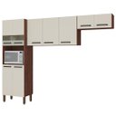 Ver imagem 1 de Armário de Cozinha Compacta 251cm Louis K02 Nogueira/off - Mpozenato