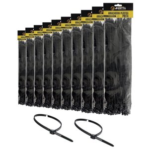 Kit 500 Abraçadeiras Lacre de Nylon Grande Enforca Gato Cinta Plástica 7x500mm Fita Hellerman Grossa