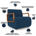 Ver imagem 4 de Kit 02 Poltronas Decorativa Orgânica Bruxelas K01 Veludo Azul Marinho - Lyam Decor