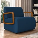 Ver imagem 2 de Kit 02 Poltronas Decorativa Orgânica Bruxelas K01 Veludo Azul Marinho - Lyam Decor