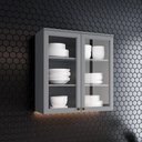 Ver imagem 1 de Armário Aéreo de Cozinha 80 Cm 2 Portas com Vidro Amy Casa 812