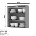 Ver imagem 2 de Armário Aéreo de Cozinha 80 Cm 2 Portas com Vidro Amy Casa 812