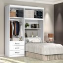 Ver imagem 2 de Guarda-Roupa Solteiro com Cabeceira 4 Portas Cancun