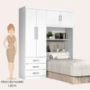 Ver imagem 5 de Guarda-Roupa Solteiro com Cabeceira 4 Portas Cancun
