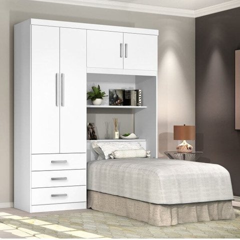 Guarda-Roupa Solteiro com Cabeceira 4 Portas Cancun